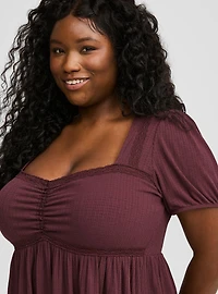 Textured Jersey Sweetheart Babydoll Tee