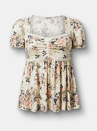 Textured Jersey Sweetheart Babydoll Tee