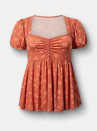 Textured Jersey Sweetheart Babydoll Tee