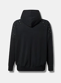Mystic Moon Relaxed Fit Cozy Fleece Studded Hoodie