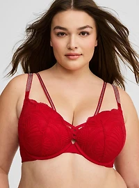 XO Plunge Push Up Diamante Straight Back Bra