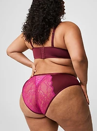 Mid-Rise Microfiber Lace Hipster Panty