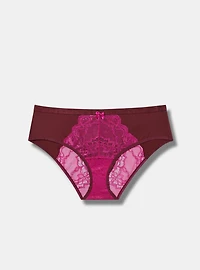 Mid-Rise Microfiber Lace Hipster Panty