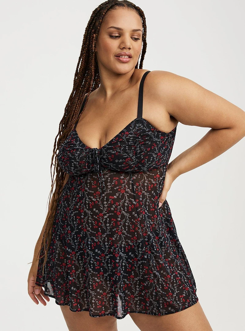 Mesh Fit & Flare Wireless Babydoll