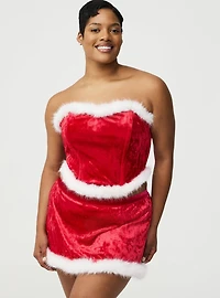 Velour Marabou Apron Skirt
