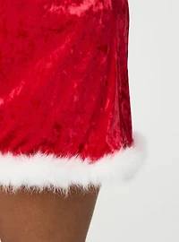 Velour Marabou Apron Skirt