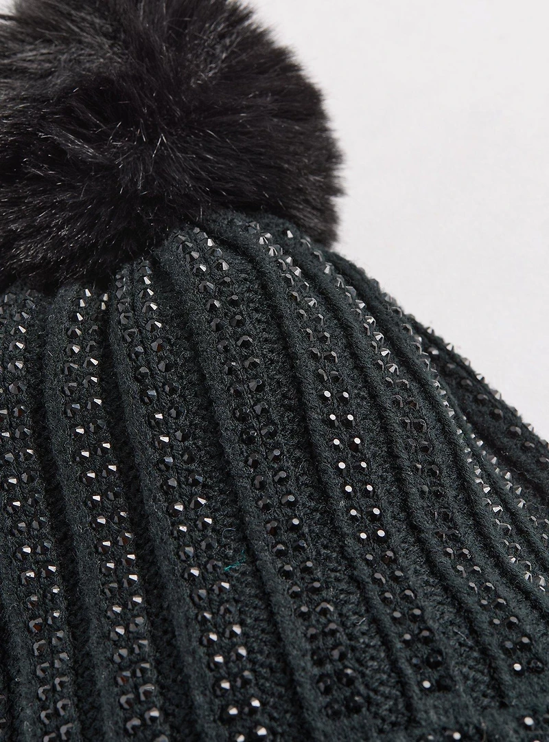 Pom Sparkle Knit Beanie