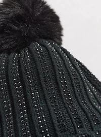 Pom Sparkle Knit Beanie