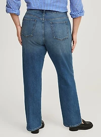 High Rise Straight Elastic Waist Jean