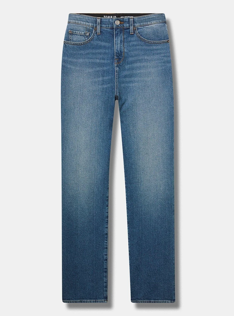 High Rise Straight Elastic Waist Jean