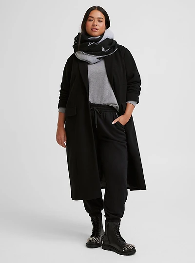Softest Coat Faux Leather Collar Longline