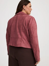 Faux Suede Essential Moto Jacket