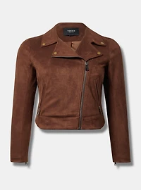 Faux Suede Essential Moto Jacket
