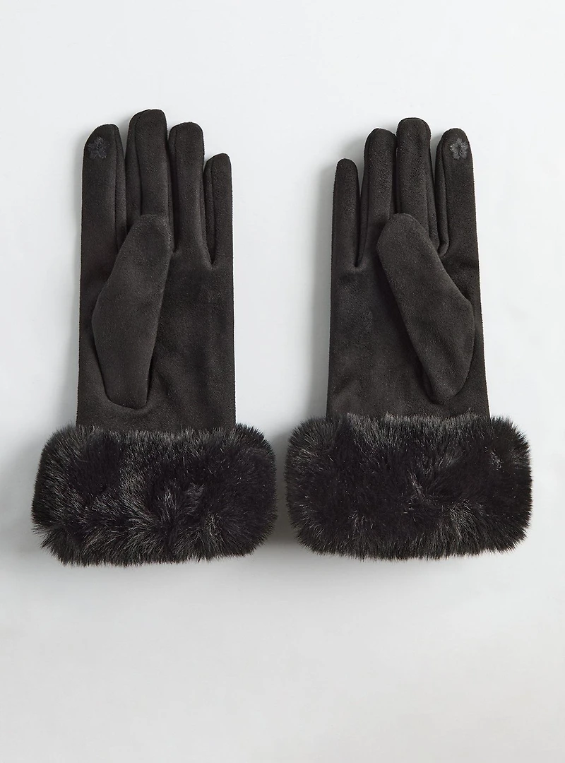 Dressy Fur Trim Gloves