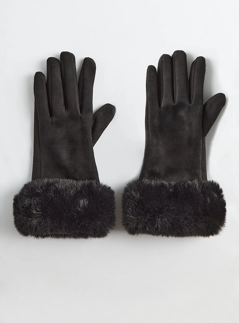 Dressy Fur Trim Gloves