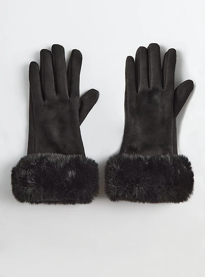 Dressy Fur Trim Gloves