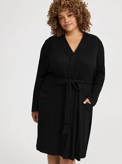 Super Soft Plush Rib Sleep Robe