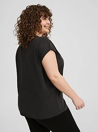 Heritage Cotton V-Neck Grommet Dolman Tee