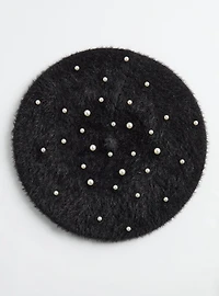Pearl Fuzzy Beret