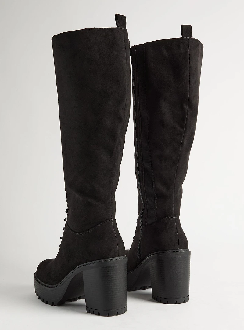 Lace-Up Heeled Knee Boot (WW)