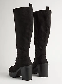 Lace-Up Heeled Knee Boot (WW)