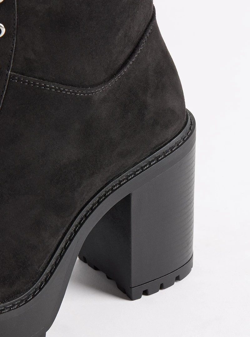 Lace-Up Heeled Knee Boot (WW)