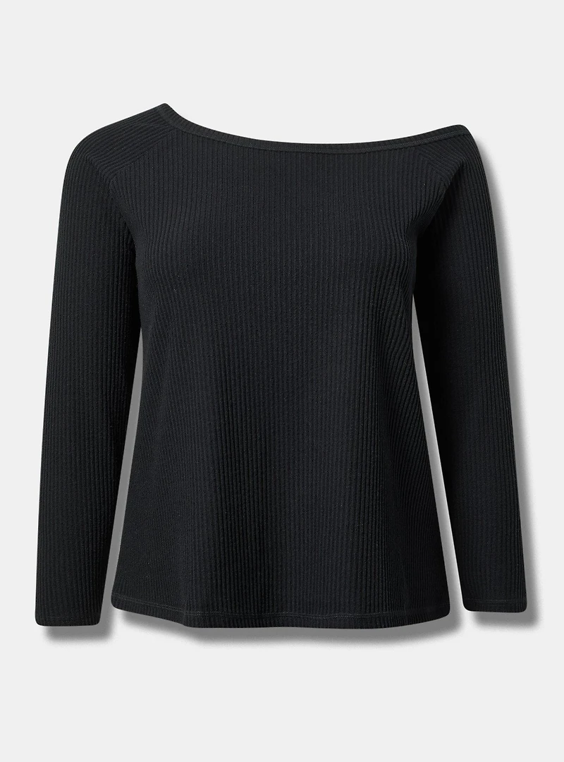 Heavy Hacci Rib Off The Shoulder Lounge Tee