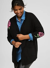Open Front Drop Shoulder Cardigan