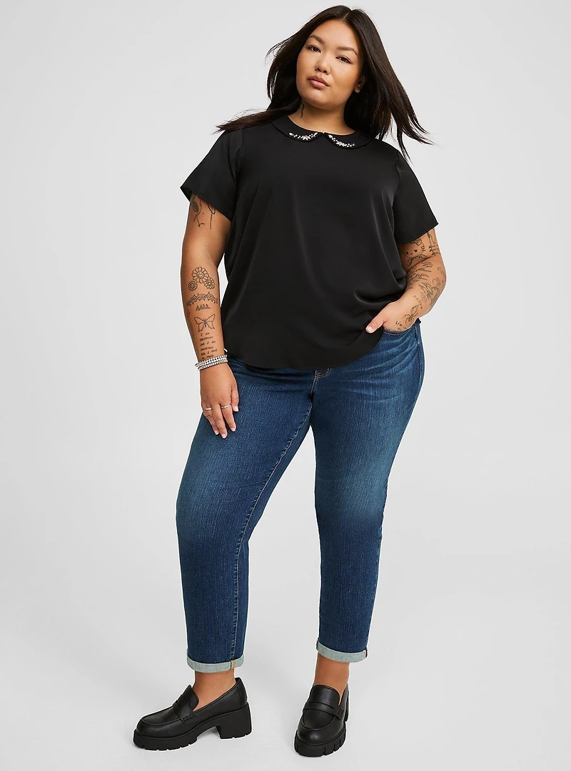 Abbey Bejeweled Collar Top