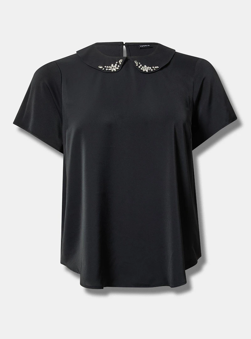 Abbey Bejeweled Collar Top