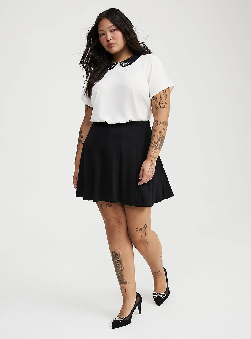 Abbey Bejeweled Collar Top