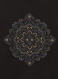 Mandala Classic Fit Cozy Fleece Raglan Embroidered Sweatshirt