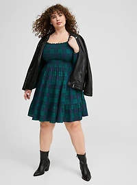 Smocked Bodice Mini Dress