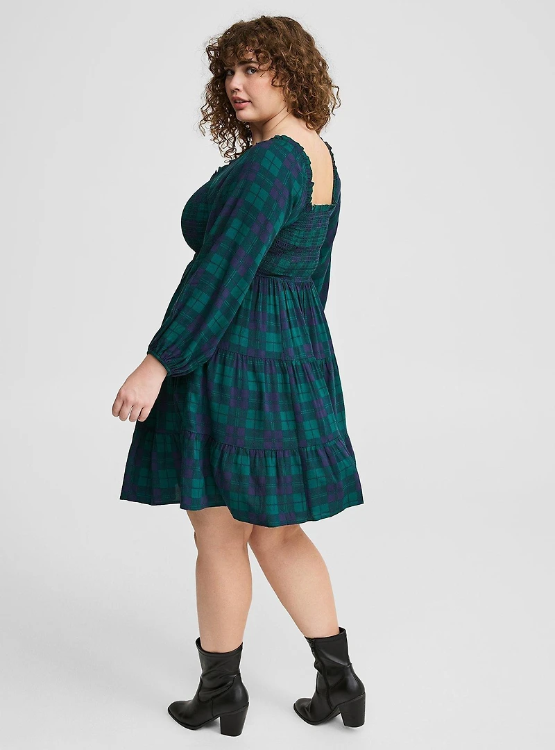 Smocked Bodice Mini Dress