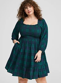 Smocked Bodice Mini Dress