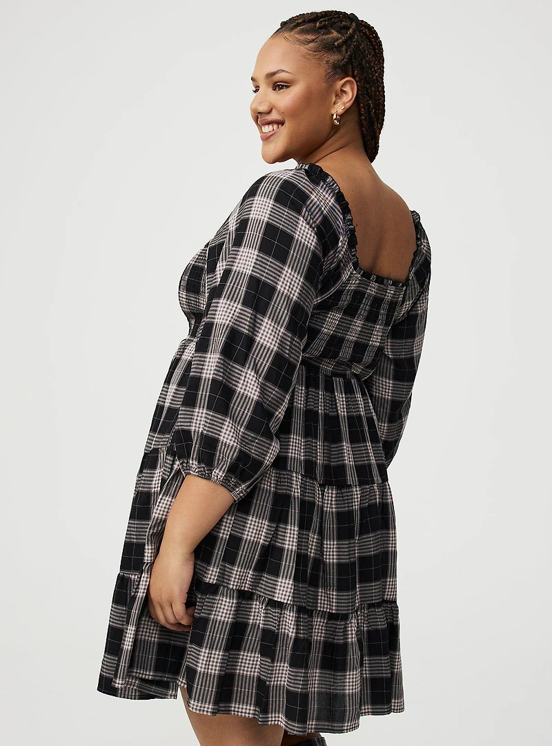 Smocked Bodice Mini Dress