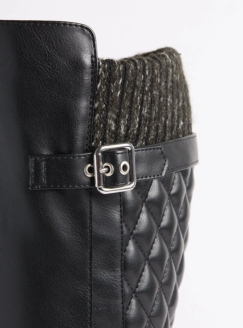 Quilted Sweater Knee Boot (WW)