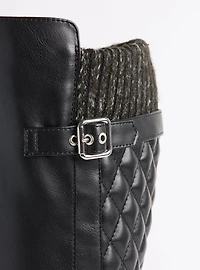 Quilted Sweater Knee Boot (WW)