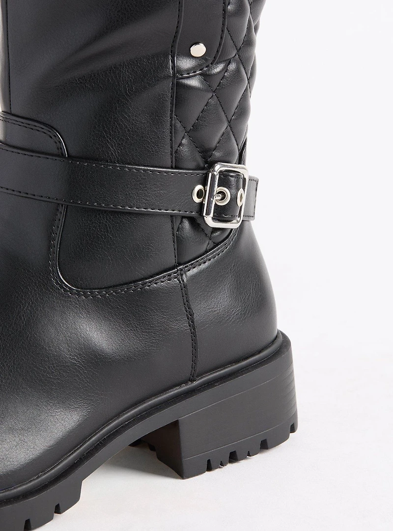 Quilted Sweater Knee Boot (WW)