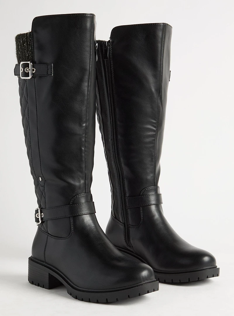 Quilted Sweater Knee Boot (WW)