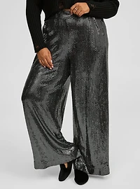 Wide Leg Sequin High Waisted Pant