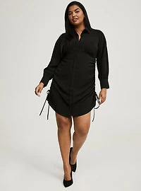 Long Sleeve Button Front Shirt Dress