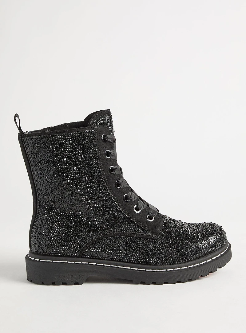 Embellished Laceup Combat Bootie (WW)