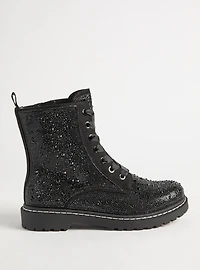 Embellished Laceup Combat Bootie (WW)