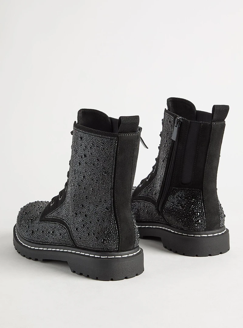Embellished Laceup Combat Bootie (WW)