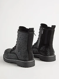 Embellished Laceup Combat Bootie (WW)