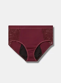 Leakproof Cotton & Lace Mid Rise Hipster Panty