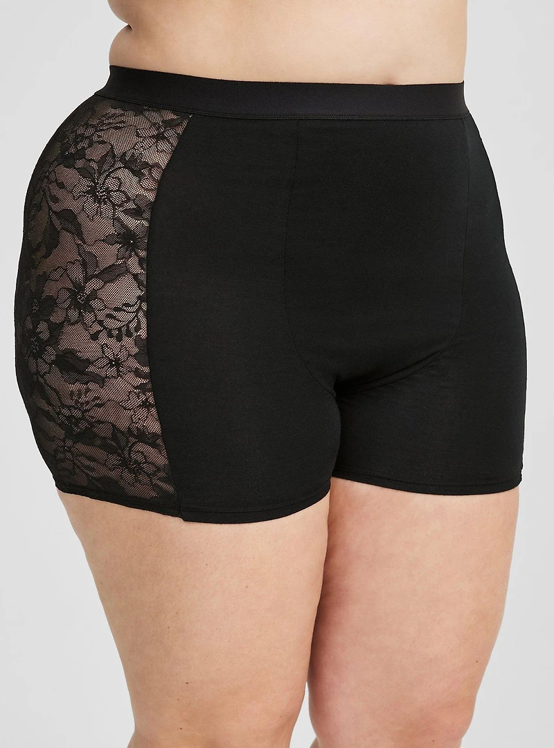 Leakproof Cotton And Lace High Rise Shortie Panty