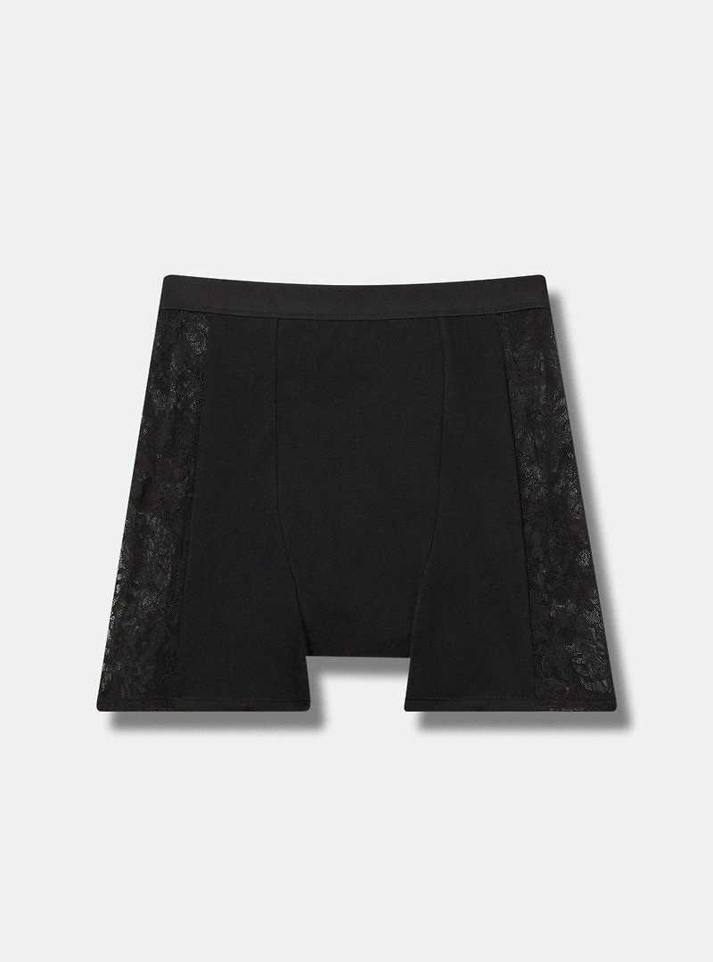Leakproof Cotton And Lace High Rise Shortie Panty