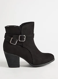 Double Strap Side Buckle Ankle Bootie (WW